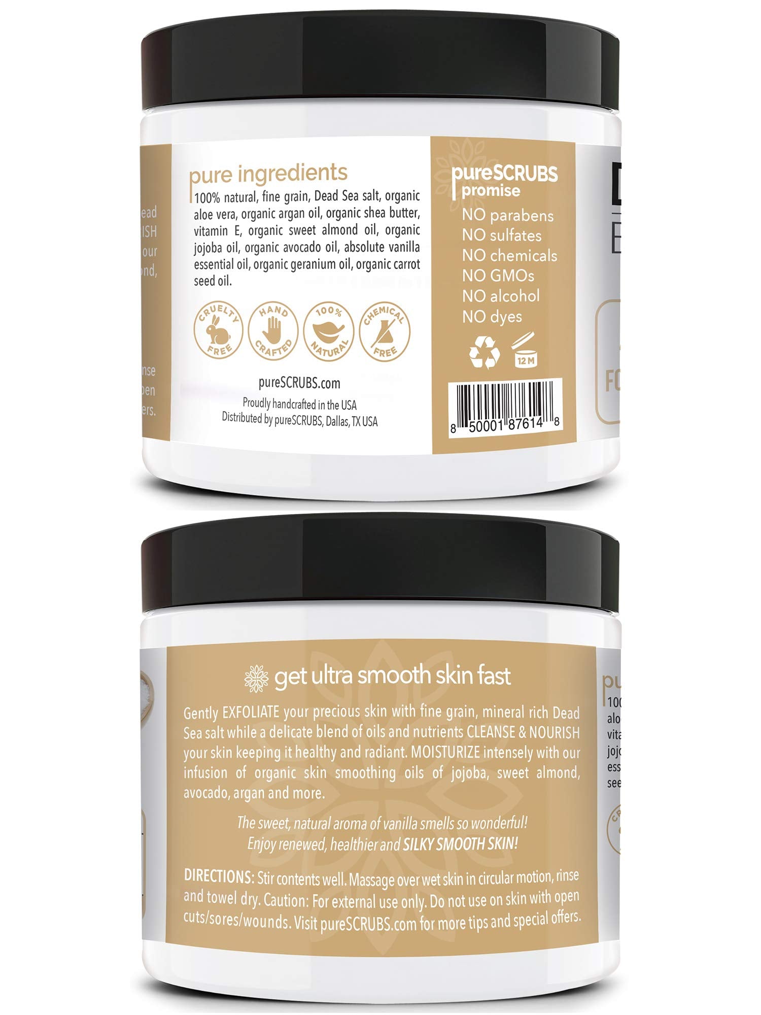pureSCRUBS wooden spoon included for easy scooping and portion control
