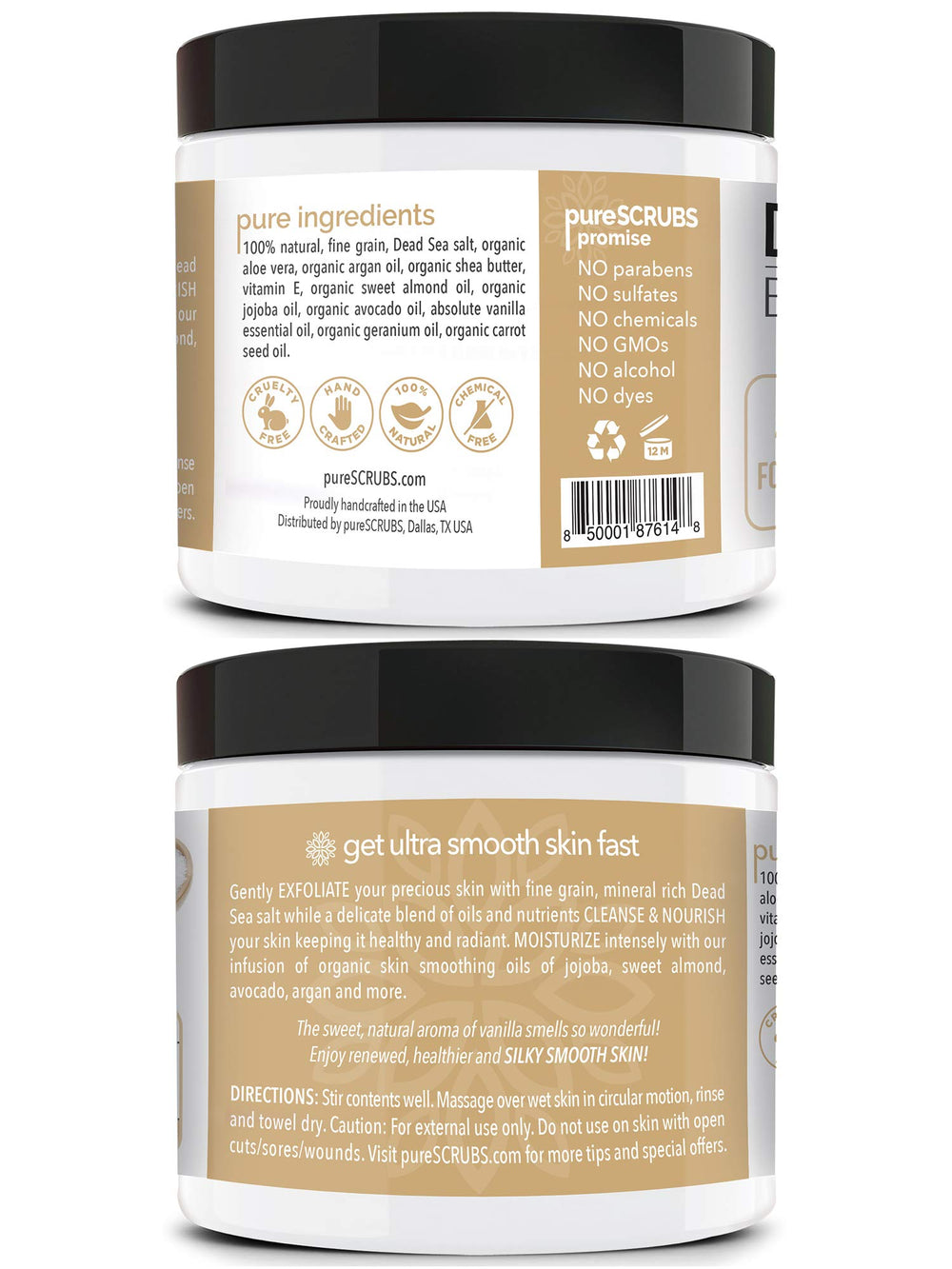 pureSCRUBS wooden spoon included for easy scooping and portion control