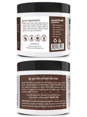 PureSCRUBS wooden spoon with scrub for easy scooping and application.