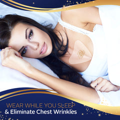PureSkin chest wrinkle pads on skin ready for secure overnight wear