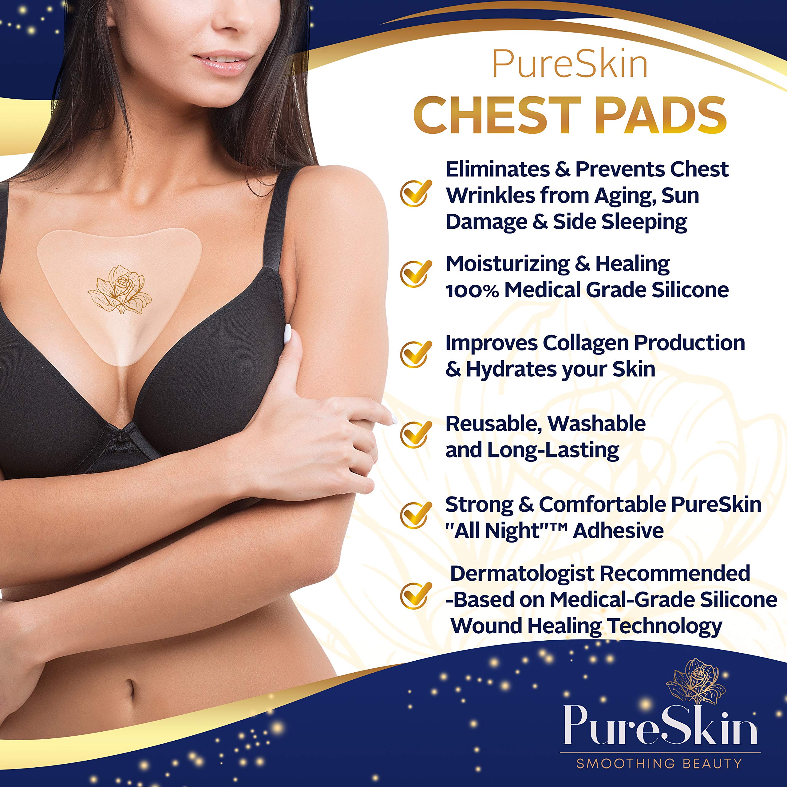 PureSkin decollete close-up highlights silicone smoothing effect on texture