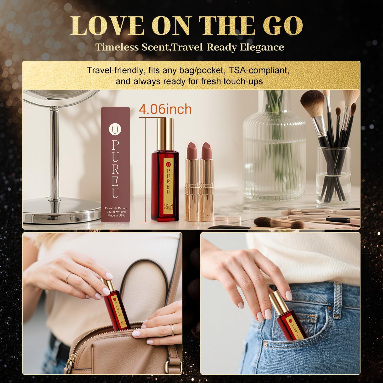 Base notes of vanilla and patchouli provide lasting warmth and allure.