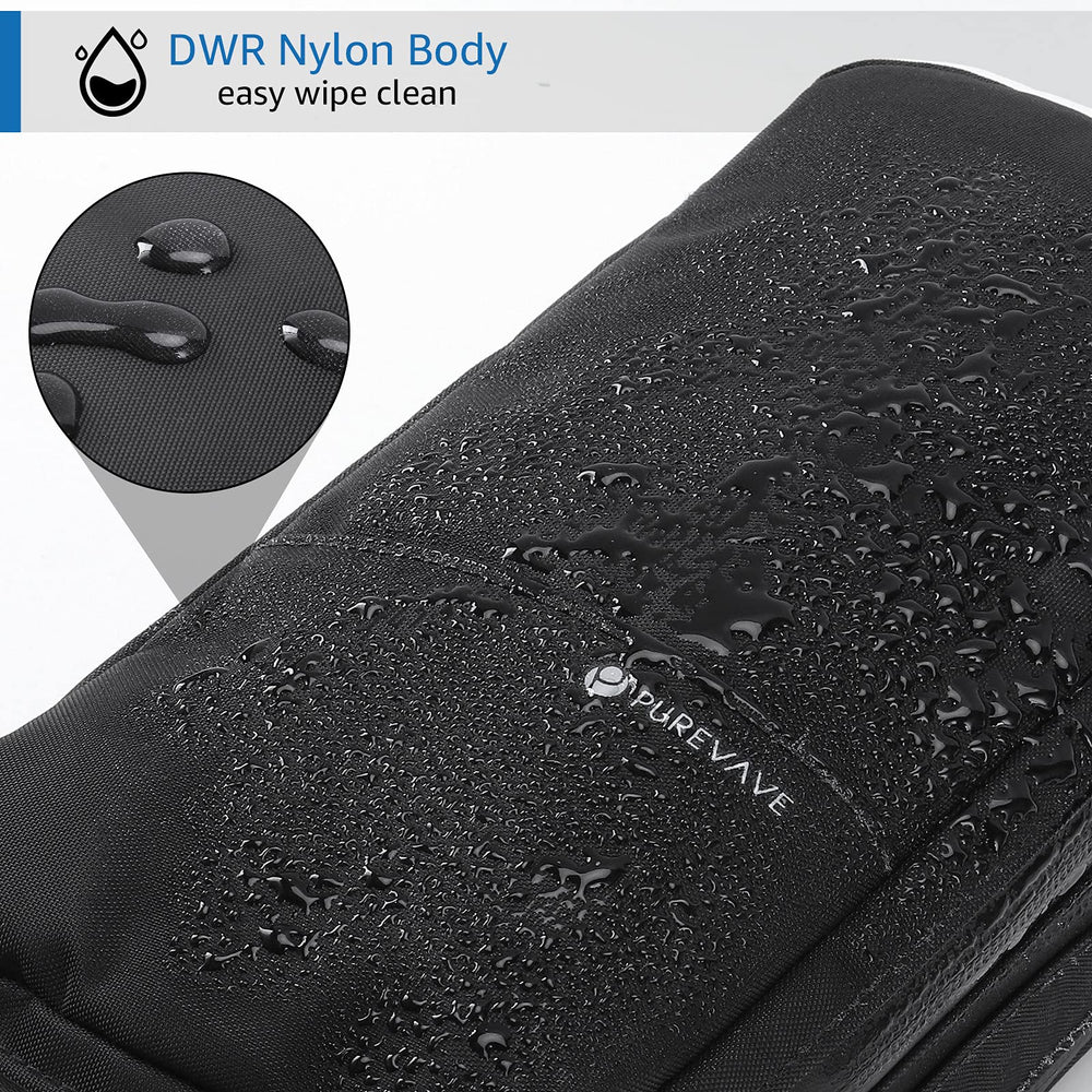 Purevave compact mens toiletry bag has DWR nylon for durable, weather-ready travel.