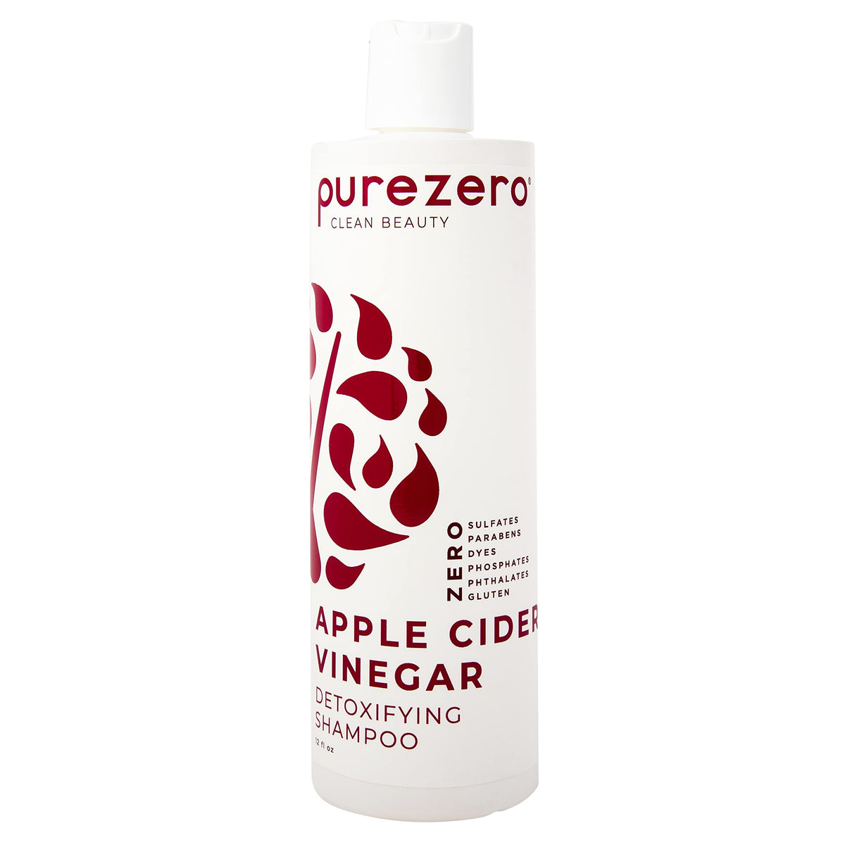 Purezero Apple Cider Vinegar Detox Shampoo bottle showing balanced scalp and clean hair routine.