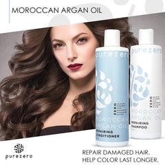 Purezero argan oil shampoo foam closeup showing rich lather.