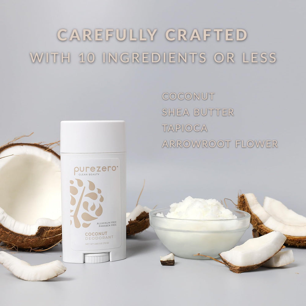Purezero Coconut Deodorant with coconut oil and shea butter for skin nourishment