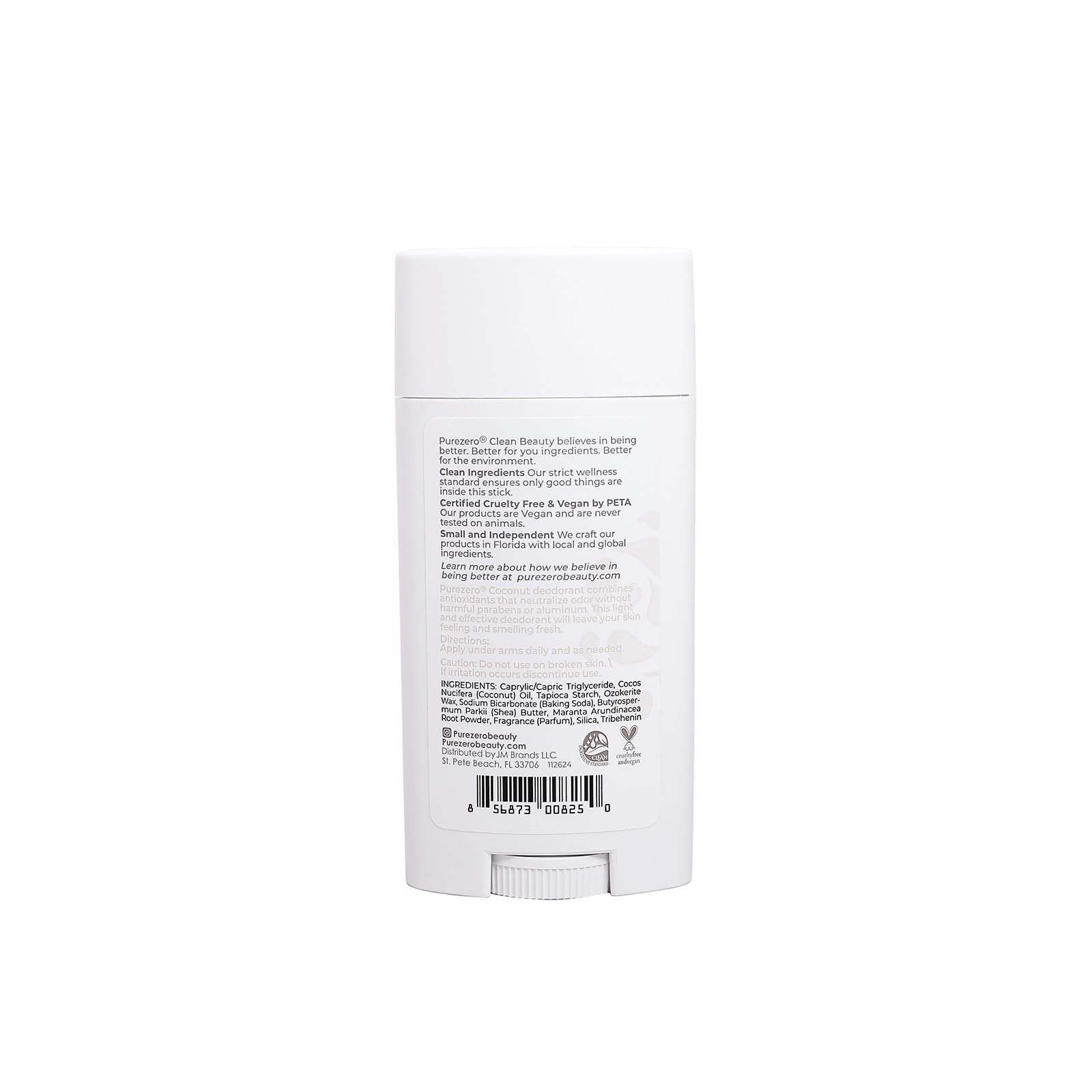 Purezero Coconut Deodorant cruelty-free packaging and seals