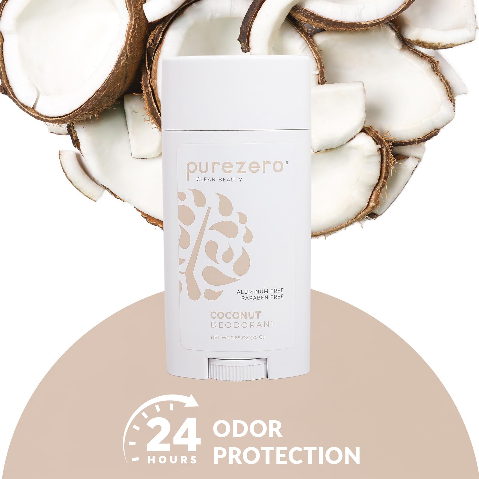 Purezero Coconut Deodorant ingredients blend label communicates gentle care