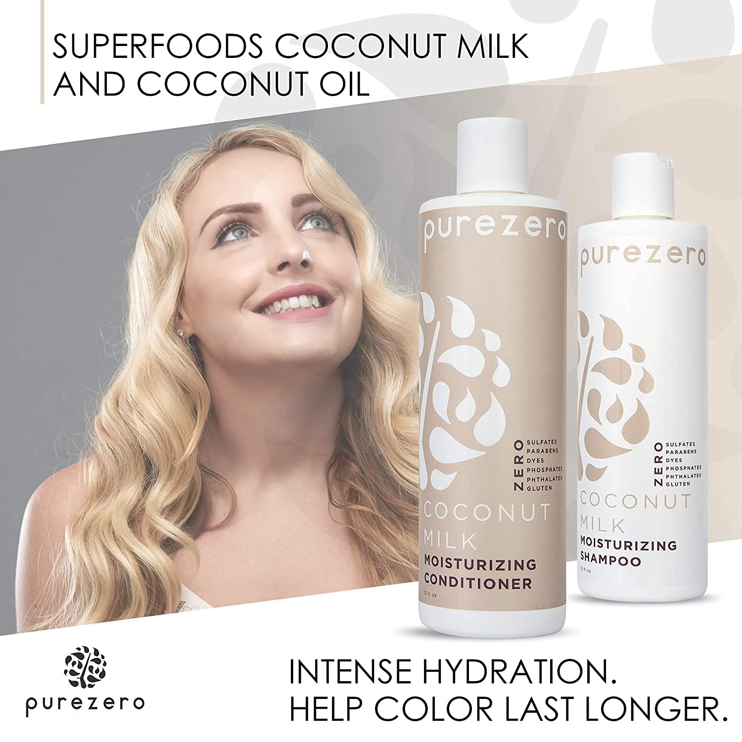View of Purezero coconut milk set packaging highlighting the value pack.
