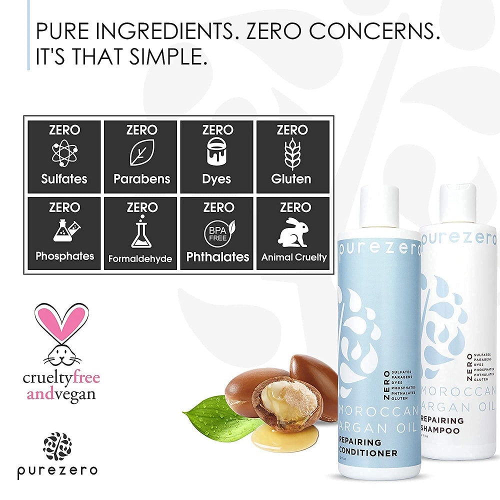 Purezero conditioner being applied to hair for detangling ease.