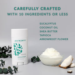Purezero eucalyptus deodorant application demonstrates easy swipe for fresh feeling
