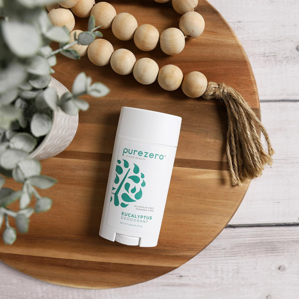 Purezero eucalyptus deodorant showcasing sustainable packaging options