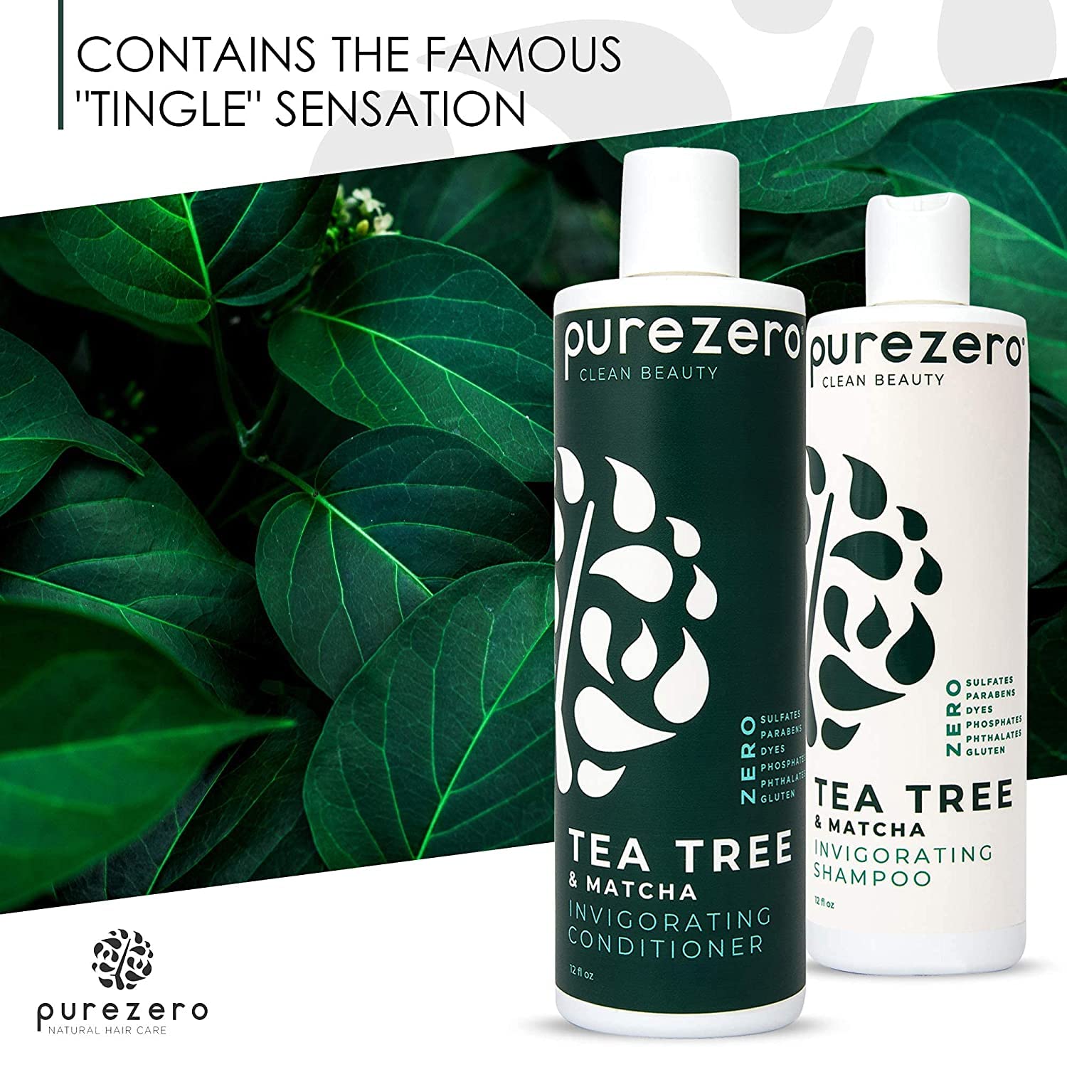 Purezero wash demonstrates cleansing action and vitality boost for hair.