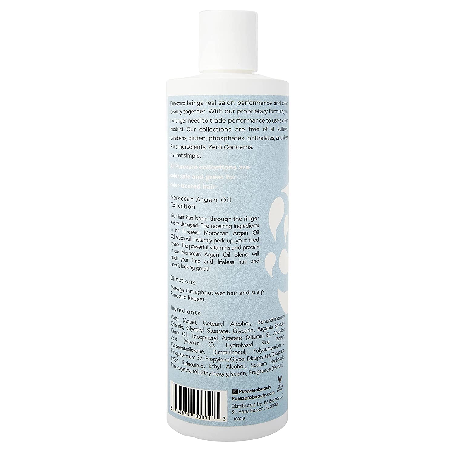 Purezero made-in-USA badge on bottle highlighting quality craftsmanship.