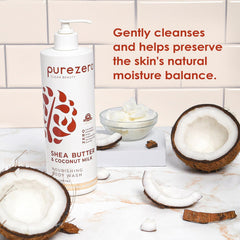 Purezero label shot highlights vegan, dye-free formula with zero sulfates.