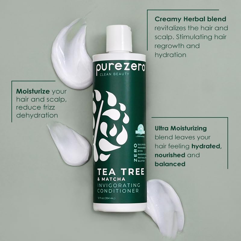 Purezero Tea Tree & Matcha set packaging showcases clean, salon-inspired care