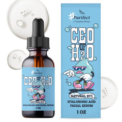 Purifect CEO of H2O serum bottle delivering deep hydration for the skin.