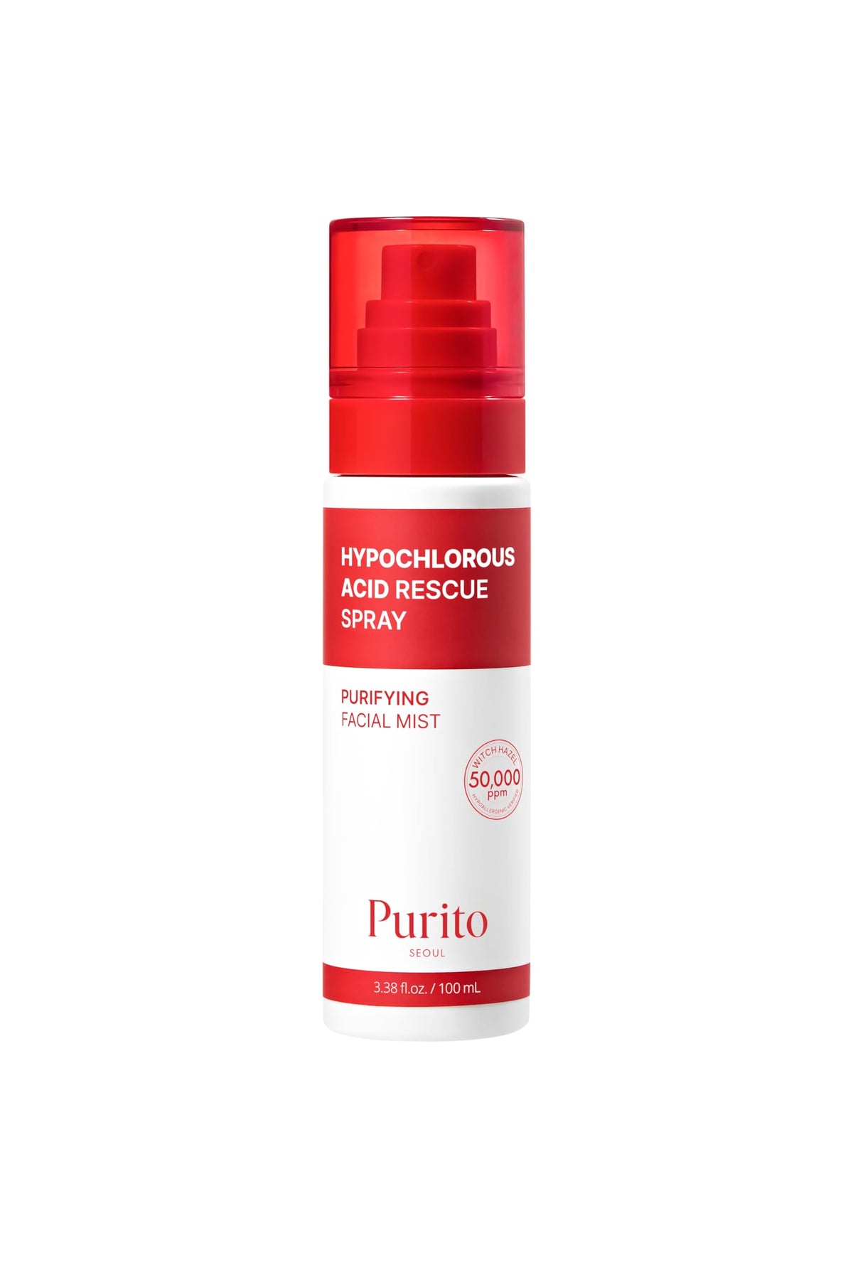 Purito acide hypochloreux brume visage : rafraîchit et purifie en douceur.