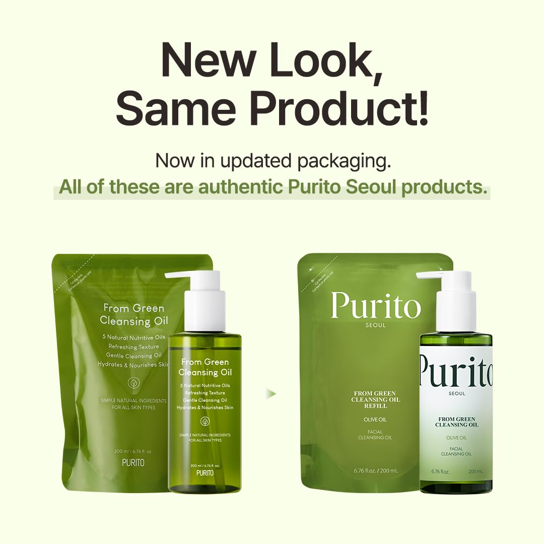 Purito cleansing oil applied on face and eyes for makeup removal
