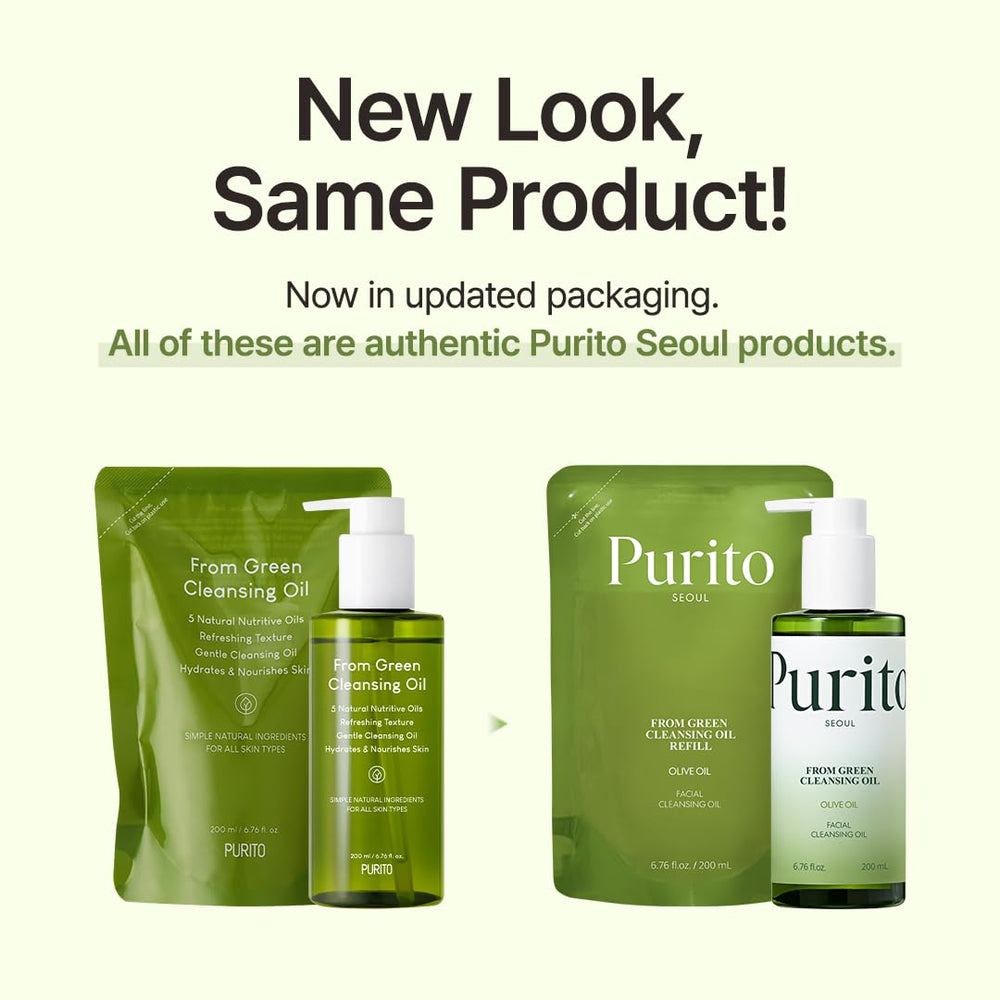 Purito cleansing oil applied on face and eyes for makeup removal