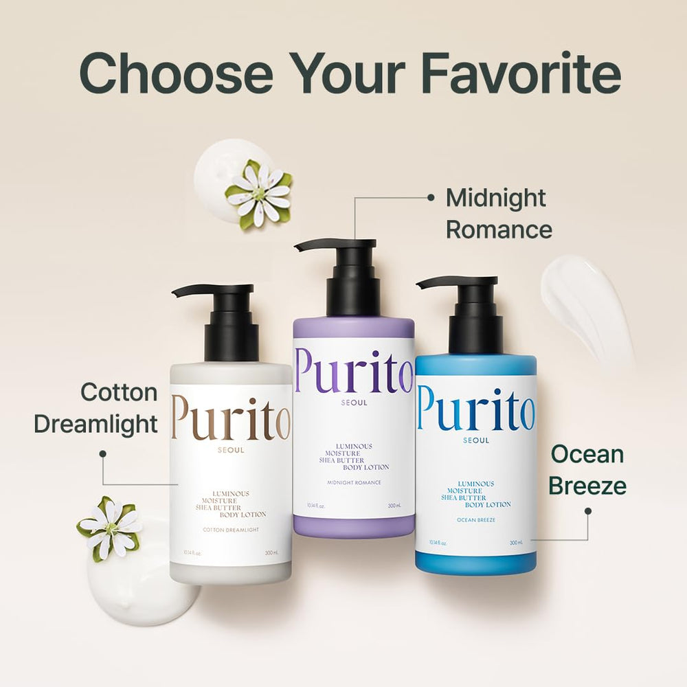 Ocean Breeze packaging showcases Purito body lotion design
