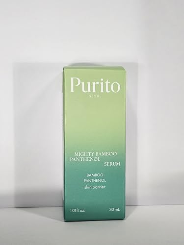 Purito Mighty Bamboo Panthenol Serum label close-up emphasizing vegan skincare