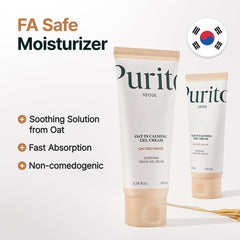 Purito Oat In Calming Gel Cream being gently applied for balanced, non-sticky skin
