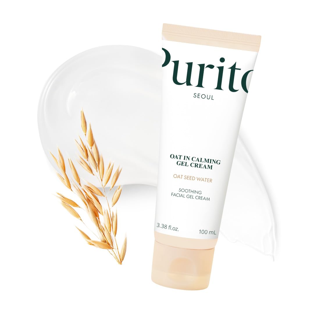 Purito Oat In Calming Gel Cream bottle shown for sensitive skin hydration