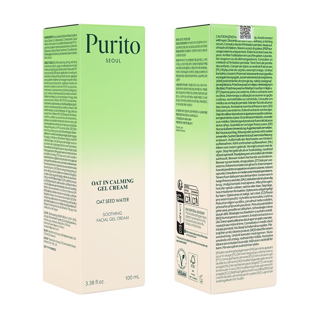 Purito Oat In Calming Gel Cream night seal application