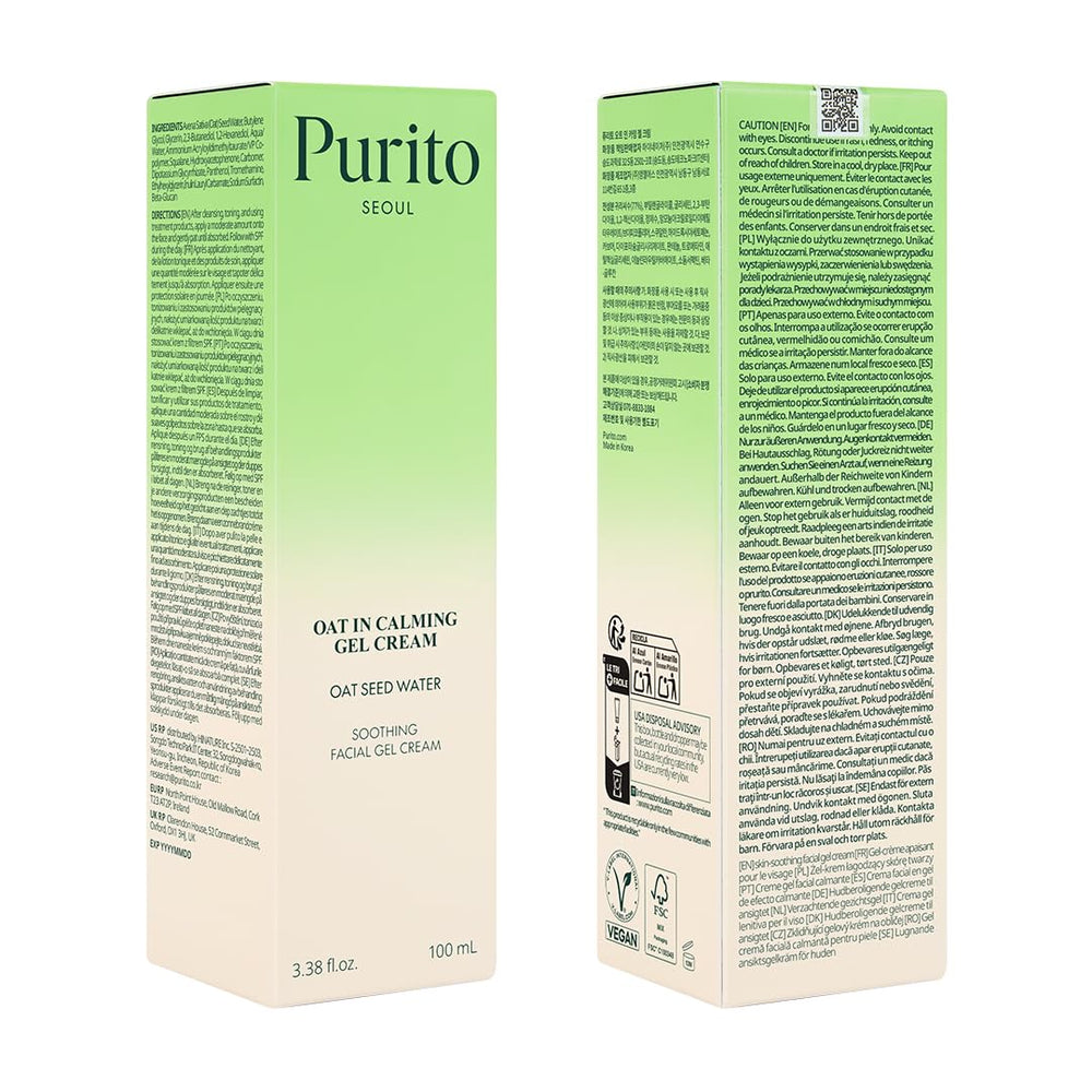 Purito Oat In Calming Gel Cream night seal application