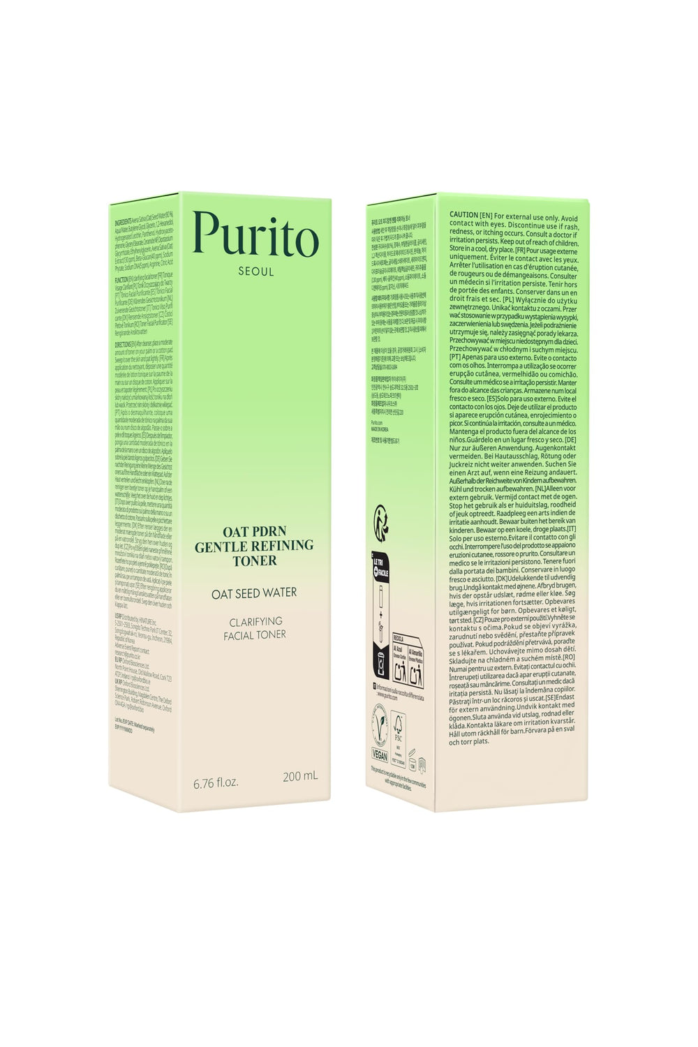Purito Oat PDRN Toner application swirl illustrating smoothing prep