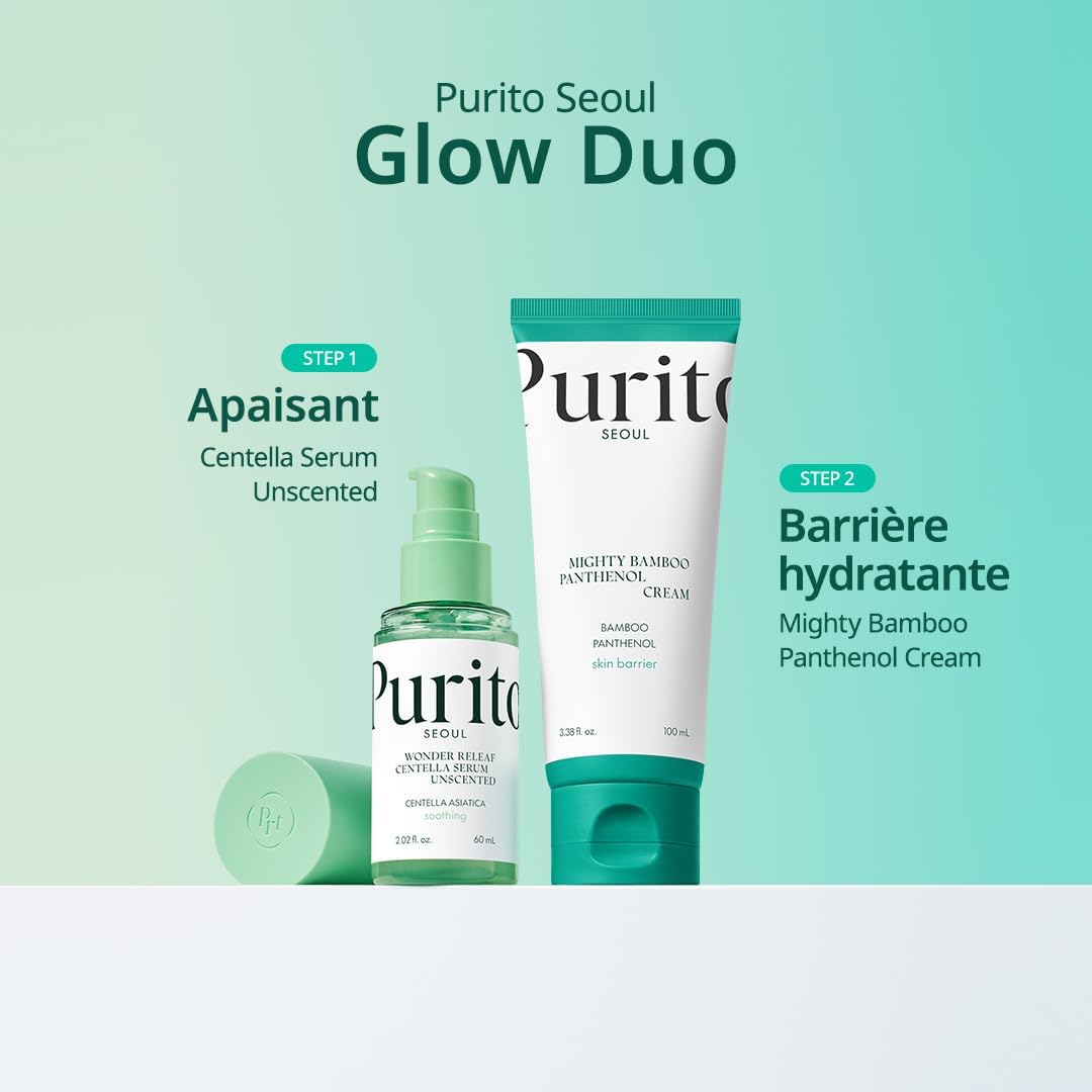 PURITO Panthenol 10% Post-Acne Cream logo and packaging convey a clean, vegan-friendly image.