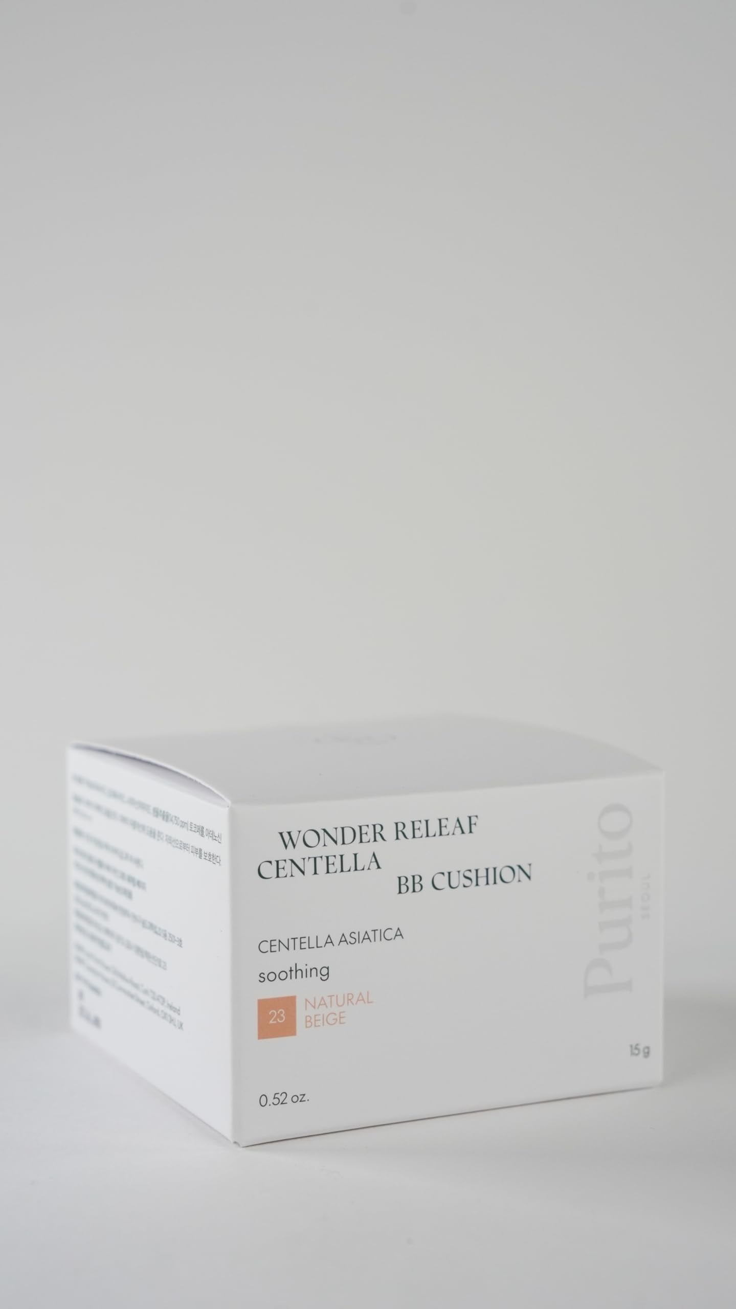 Purito cushion buildable-coverage formula shown during routine makeup application