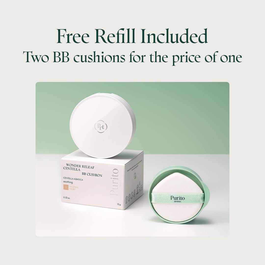 Purito Seoul Wonder Releaf Centella BB Cushion dermatologist-tested for sensitive skin use