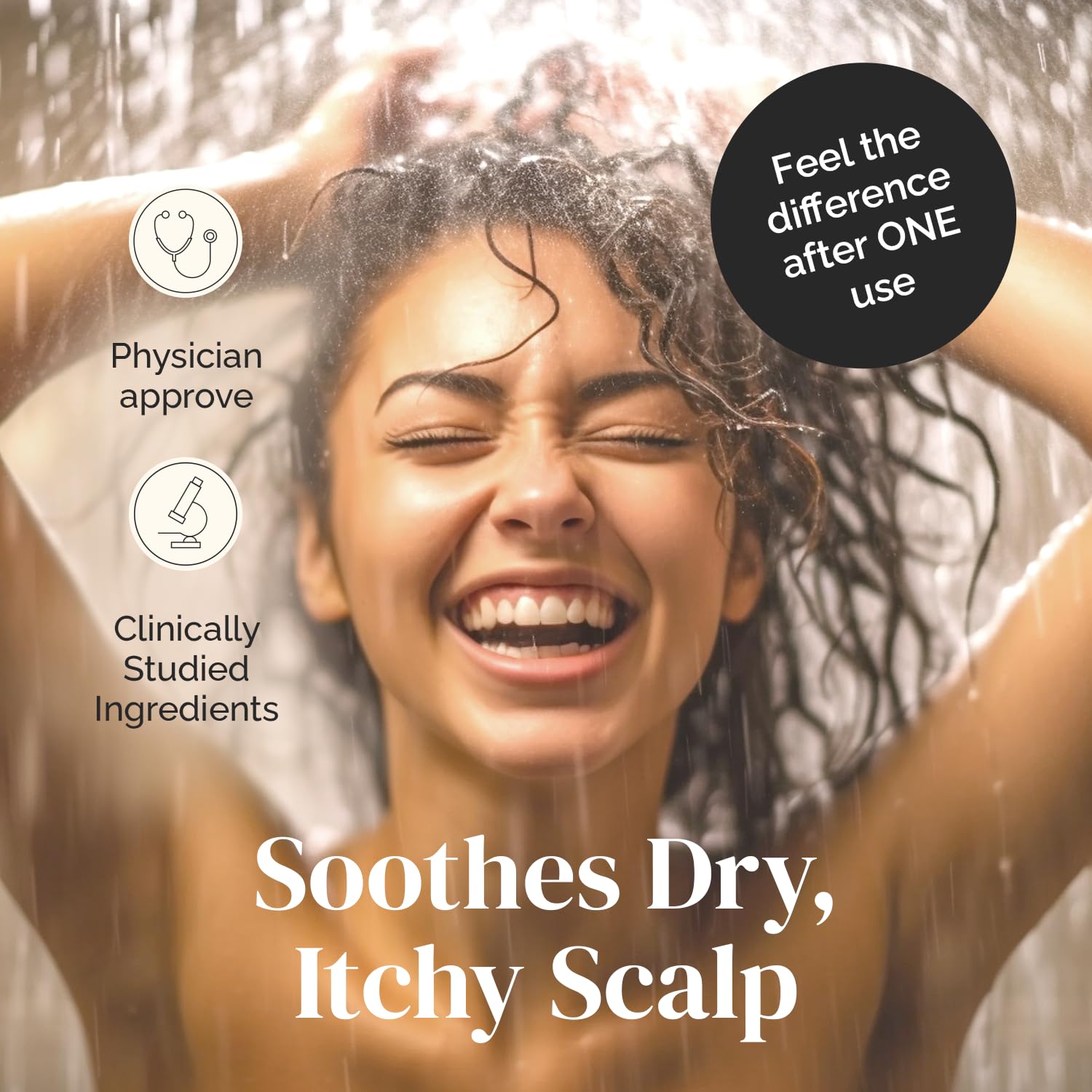 Puriya Tea Tree Clarifying Shampoo label closeup showing natural ingredients for scalp health.