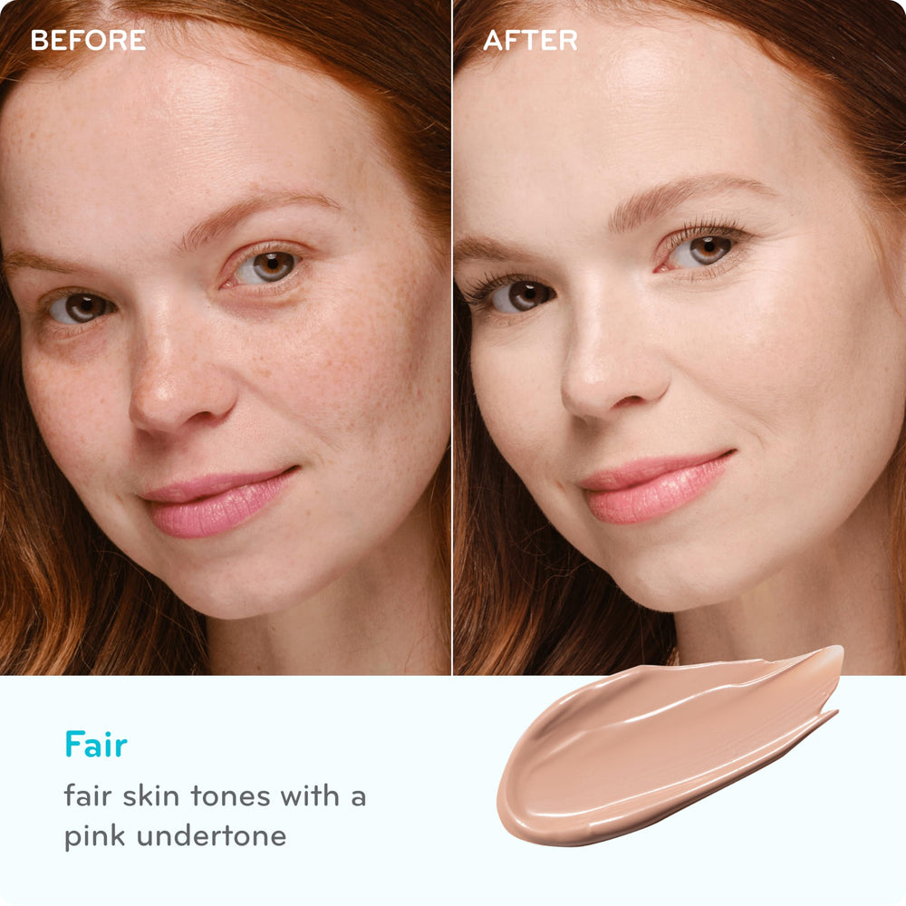 Swatch on skin reveals radiant dewy glow from Purlisse BB cream.