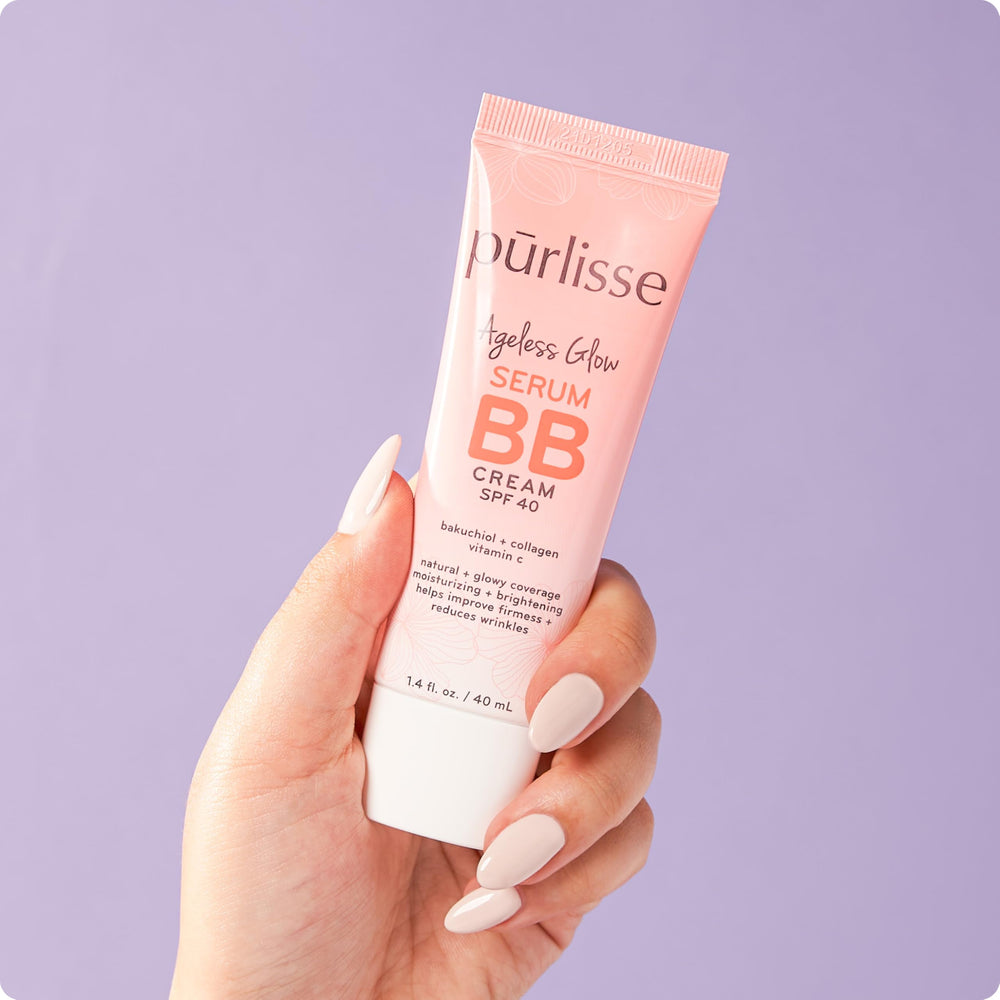 Ingrédients bakuchiol et vitamine C de pūrlisse Ageless Glow pour l'éclat