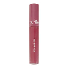 Pūrlisse Dew lip gloss bottle delivers hydrating, non-sticky shine for daily wear.