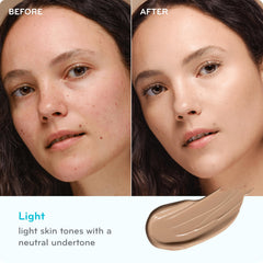 Purlisse dewy skin swatch demonstrating natural coverage and even tone.