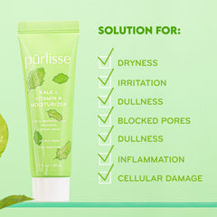 Purlisse kale-leaf-closeup highlights kale nutrients for skin support.
