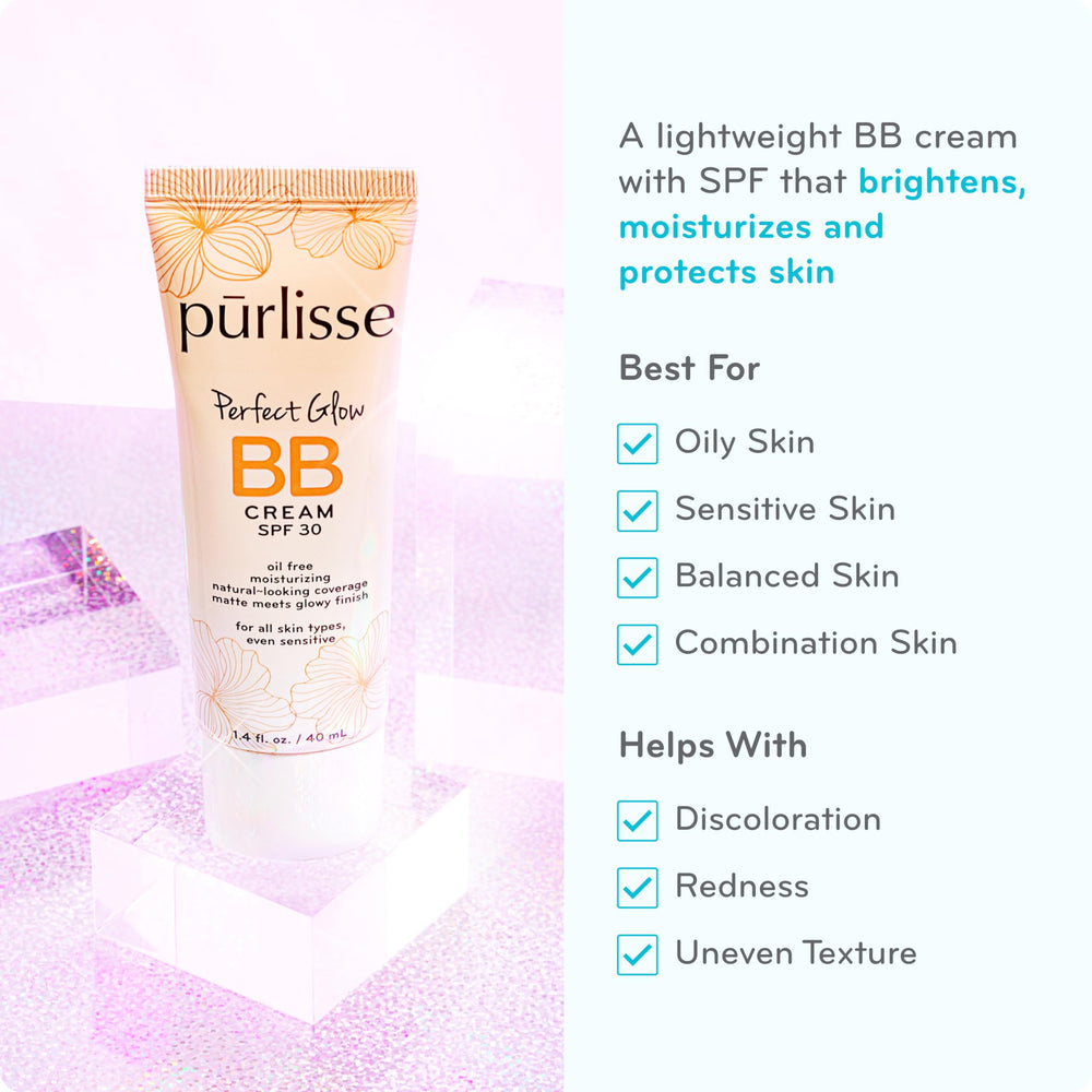 Purlisse BB Cream swatch on skin showing natural coverage