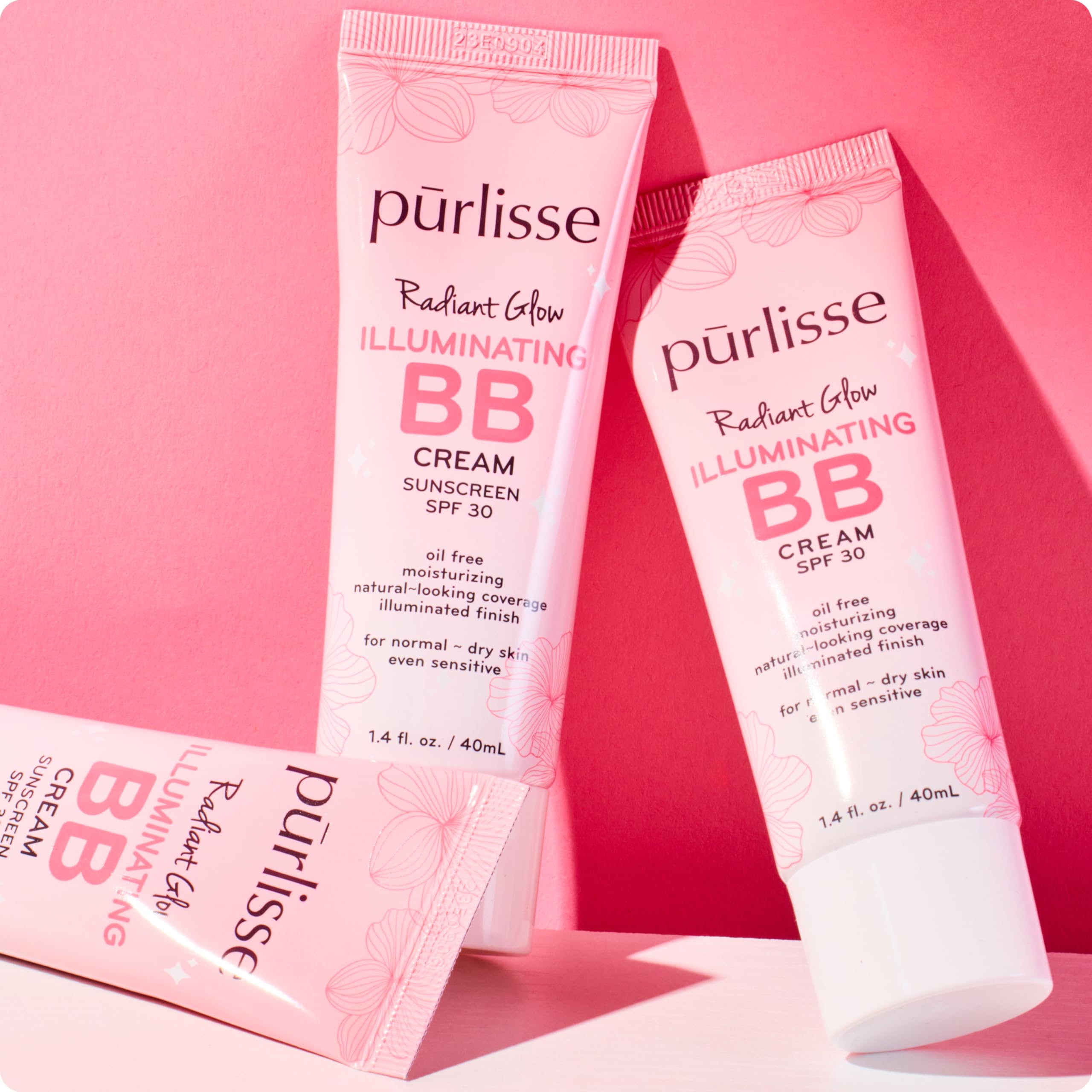 SPF 30 label visible on pūrlisse Radiant Glow packaging.