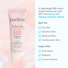 Close-up texture of Radiant Glow BB Cream reveals dewy coverage
