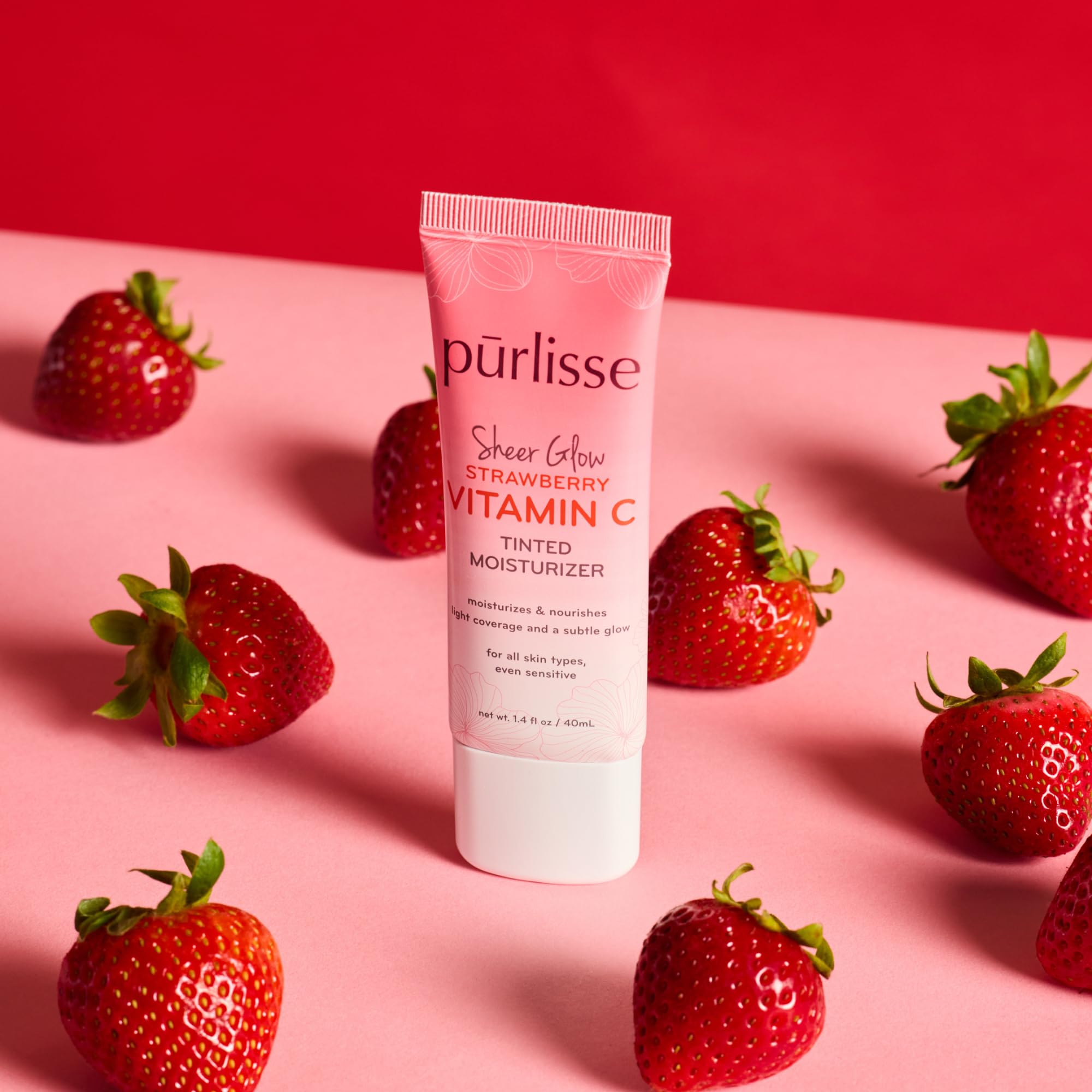 pürlisse Sheer Glow formula highlights antioxidant-rich superfruits for radiant, healthy-looking skin.