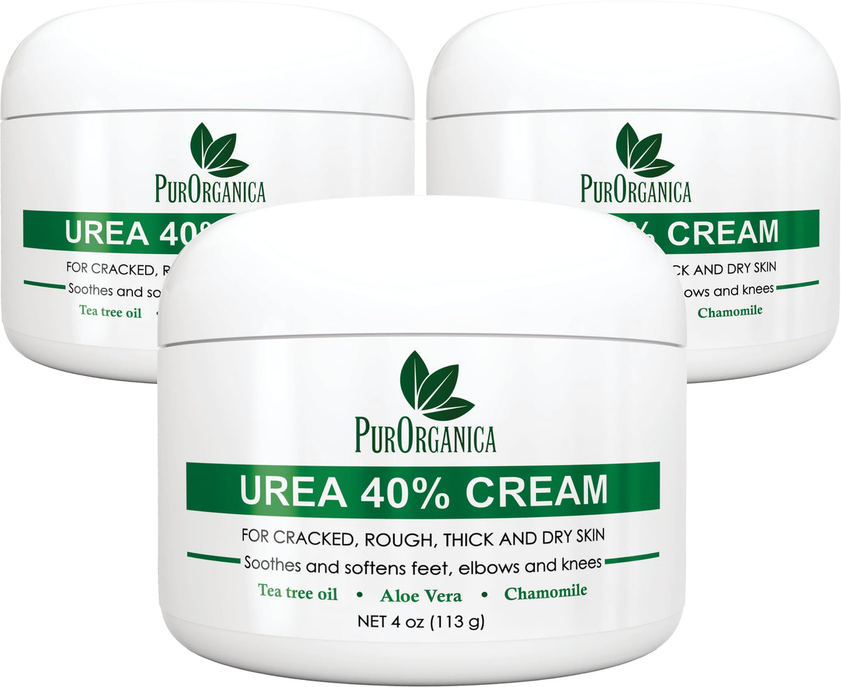 PurOrganica Urea 40% Foot Cream packaging highlights USA-made quality for premium foot care.
