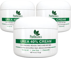 PurOrganica Urea 40% Foot Cream packaging highlights USA-made quality for premium foot care.