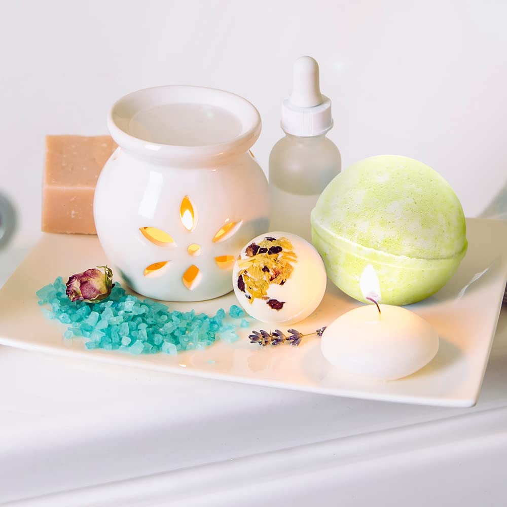 Purple Canyon satisfaction guarantee badge beside premium bath bombs