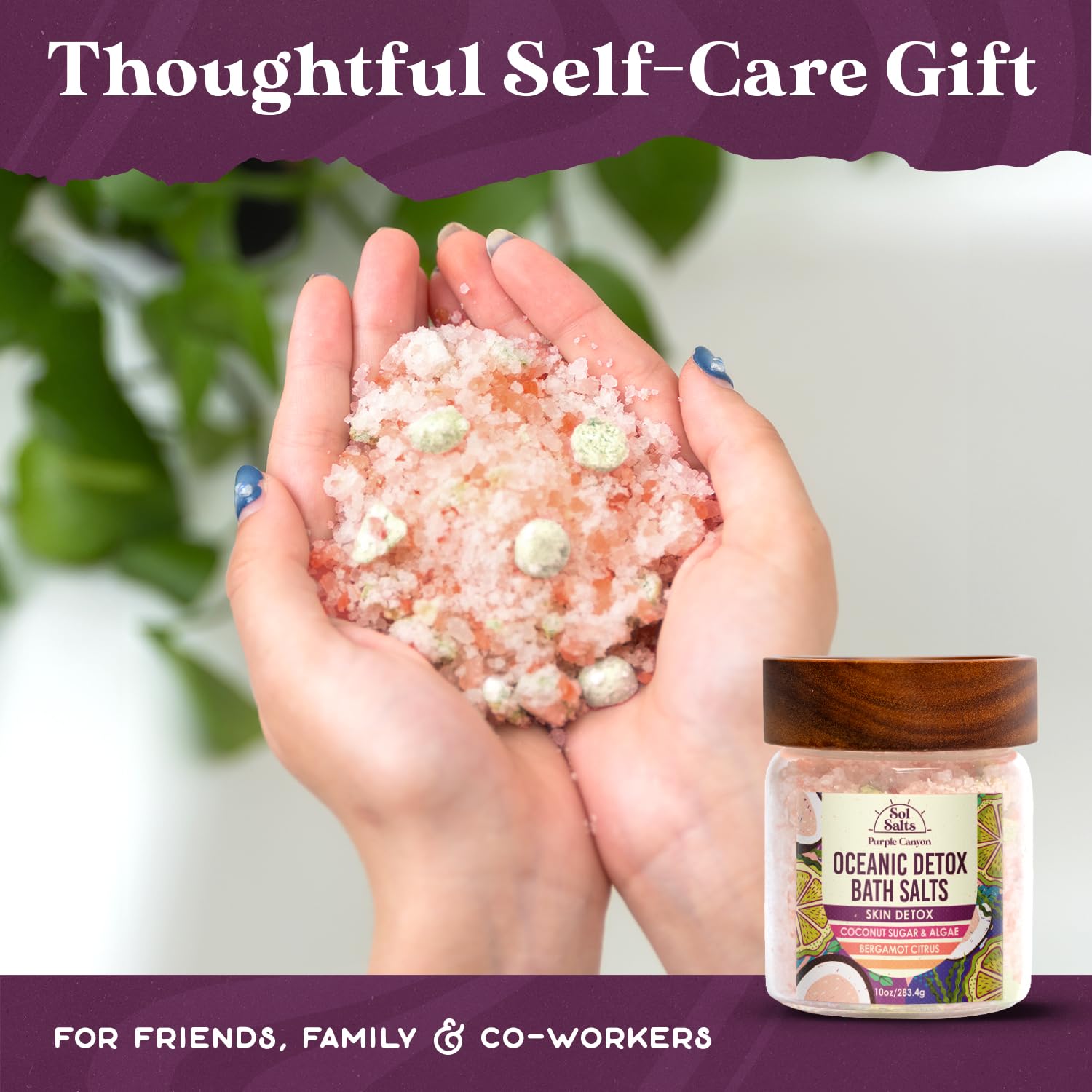 Purple Canyon SolSalts natural foaming action creates a spa-like lather.