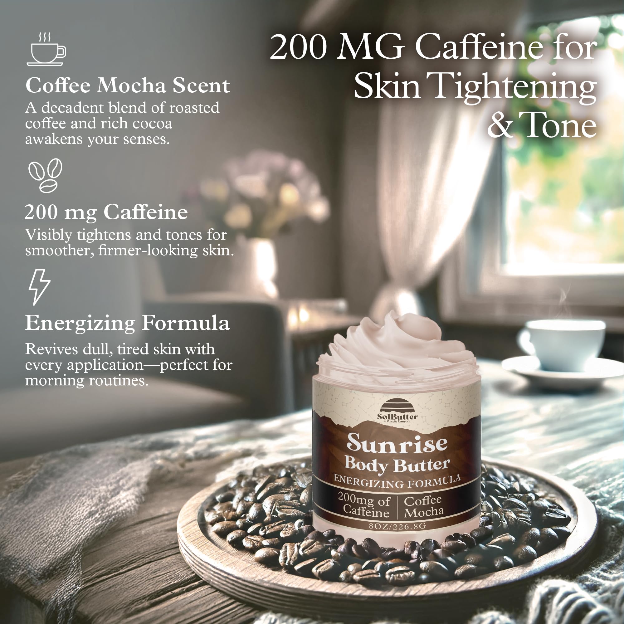 Purple Canyon Sunrise texture closeup highlights whipped consistency ideal for smooth skin.