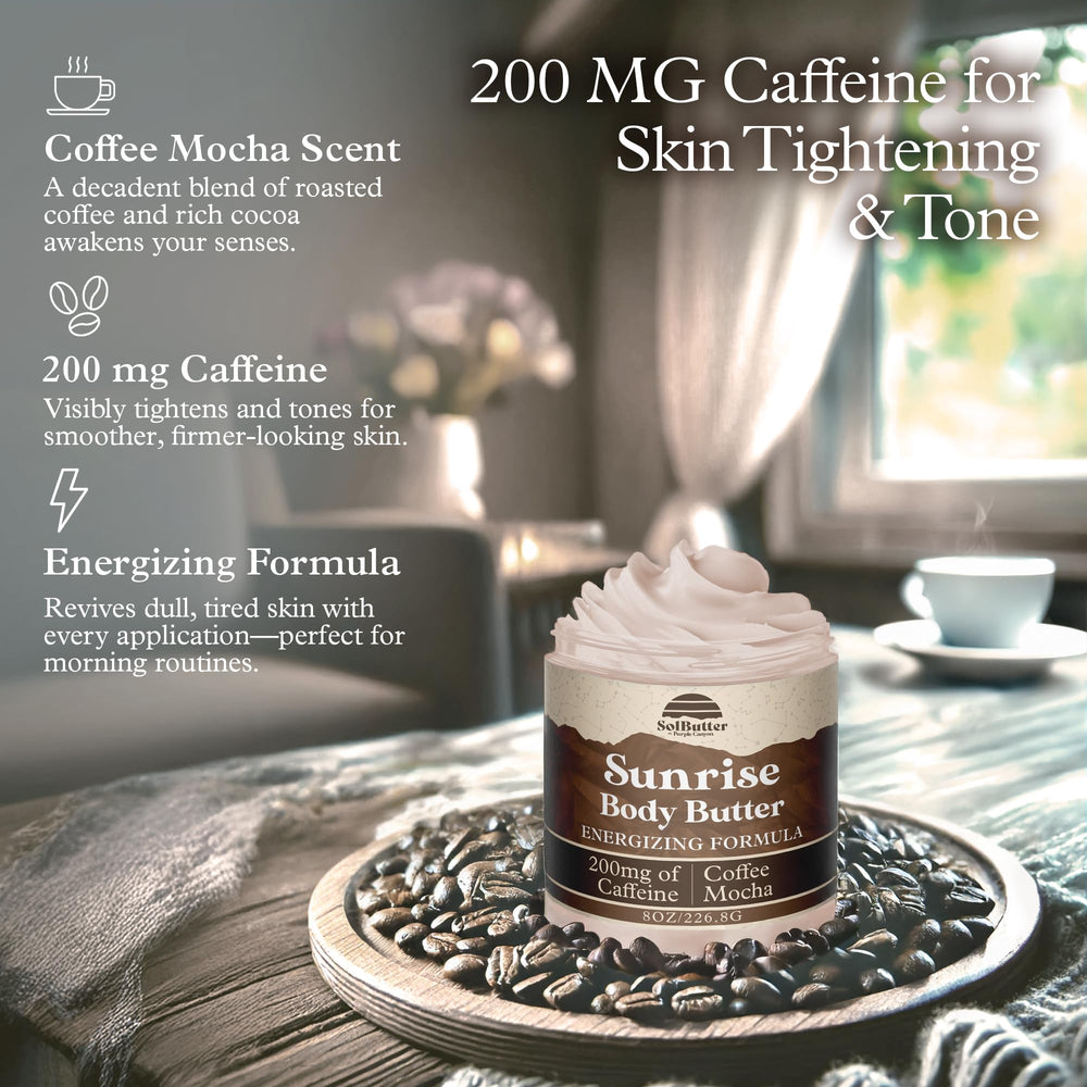 Purple Canyon Sunrise texture closeup highlights whipped consistency ideal for smooth skin.